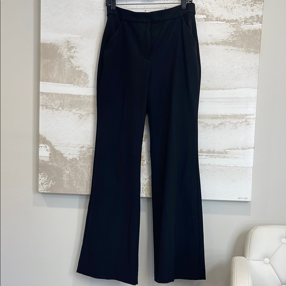 Express Editor High Rise Flare Trouser Black Women's Pants size 8R